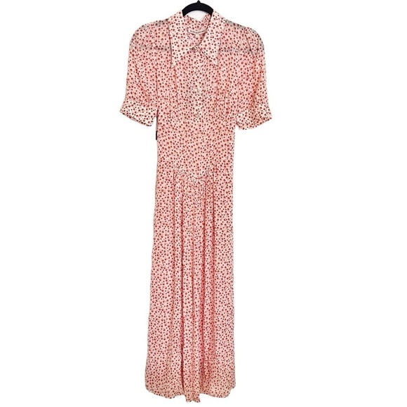 AlexaChung Red Beige Alice Shroom Tea Dress NWT US 8 - Picture 2 of 15